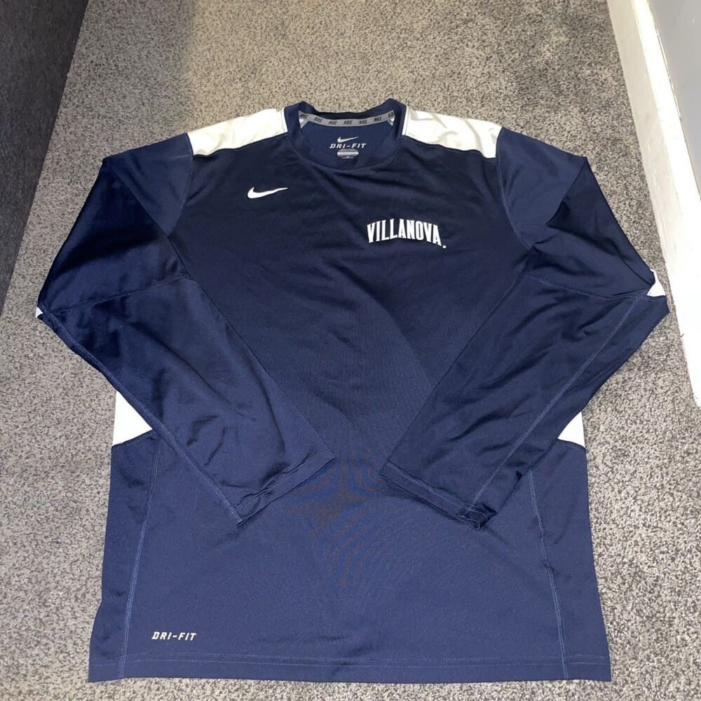 Nike Villanova Wildcats Dri Fit Long Sleeve Shirt Mens M NCAA College Navy